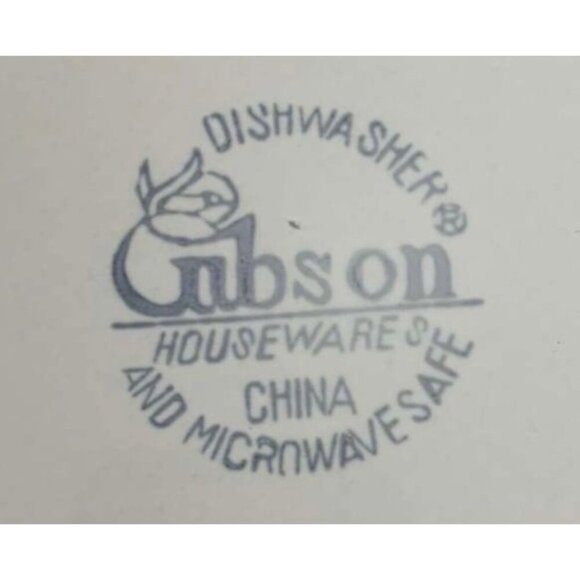 Gibson White Embossed Fruit Design Porcelain Dinner Plates & Soup Bowl Set - Picture 4 of 11